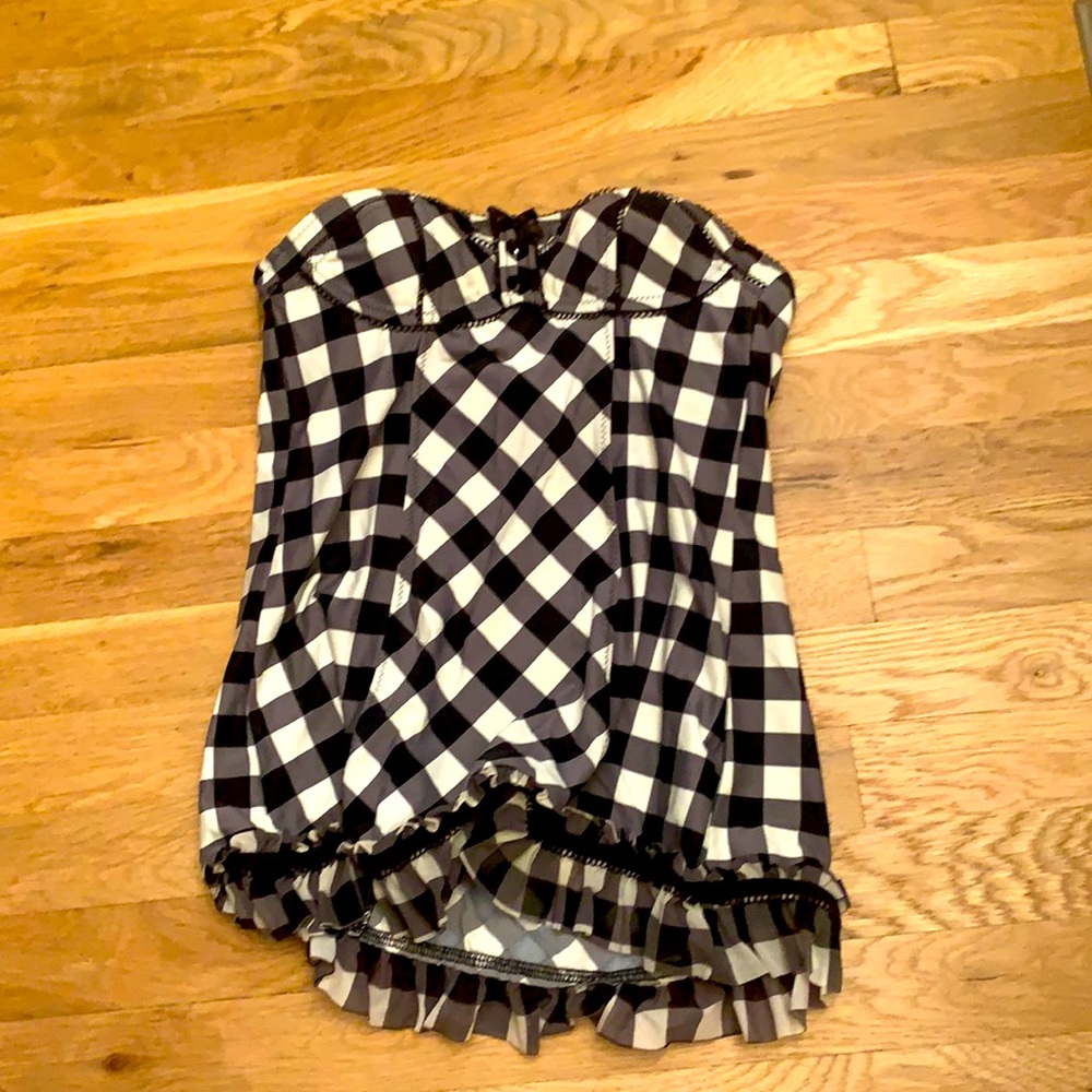 swim top gingham add your own bottoms